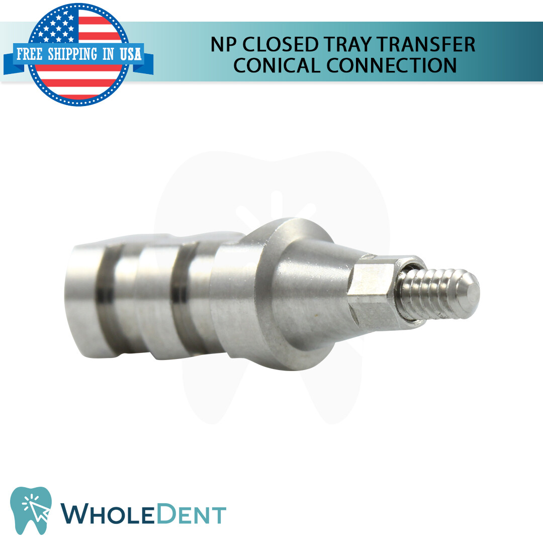 1x Dental Transfer Impression Coping Closed Tray Narrow Conical Hex 2.25mm