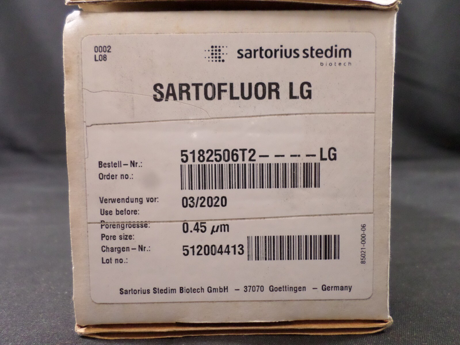SARTORIUS Stedim 0.45µm PTFE Sartofluor LG Cartridge Filter 5182506T2 (1/Pack)