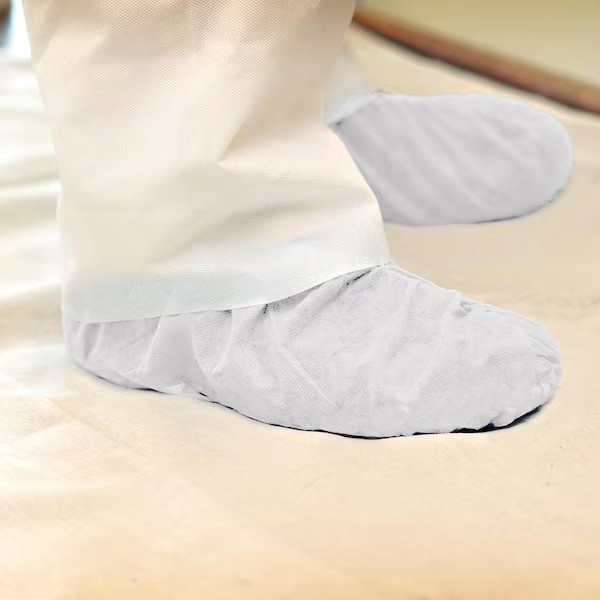 12 Pack HDX Disposable Shoe Cover Guards with an Elastic Top for Snug Fit, White