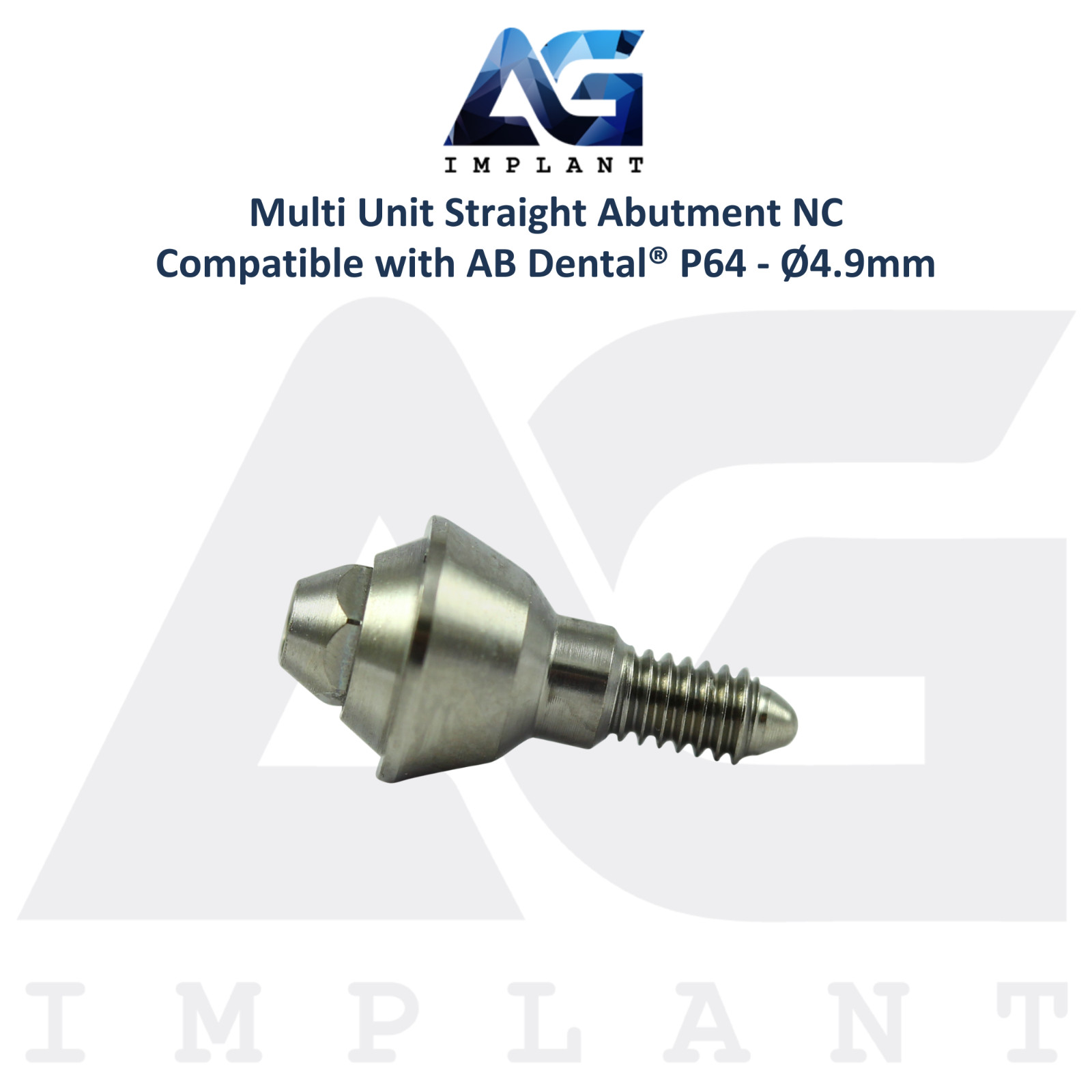 5 Straight Multi Unit Titanium Prosthetic P64 AB Dental® Compatible Ø4.9mm