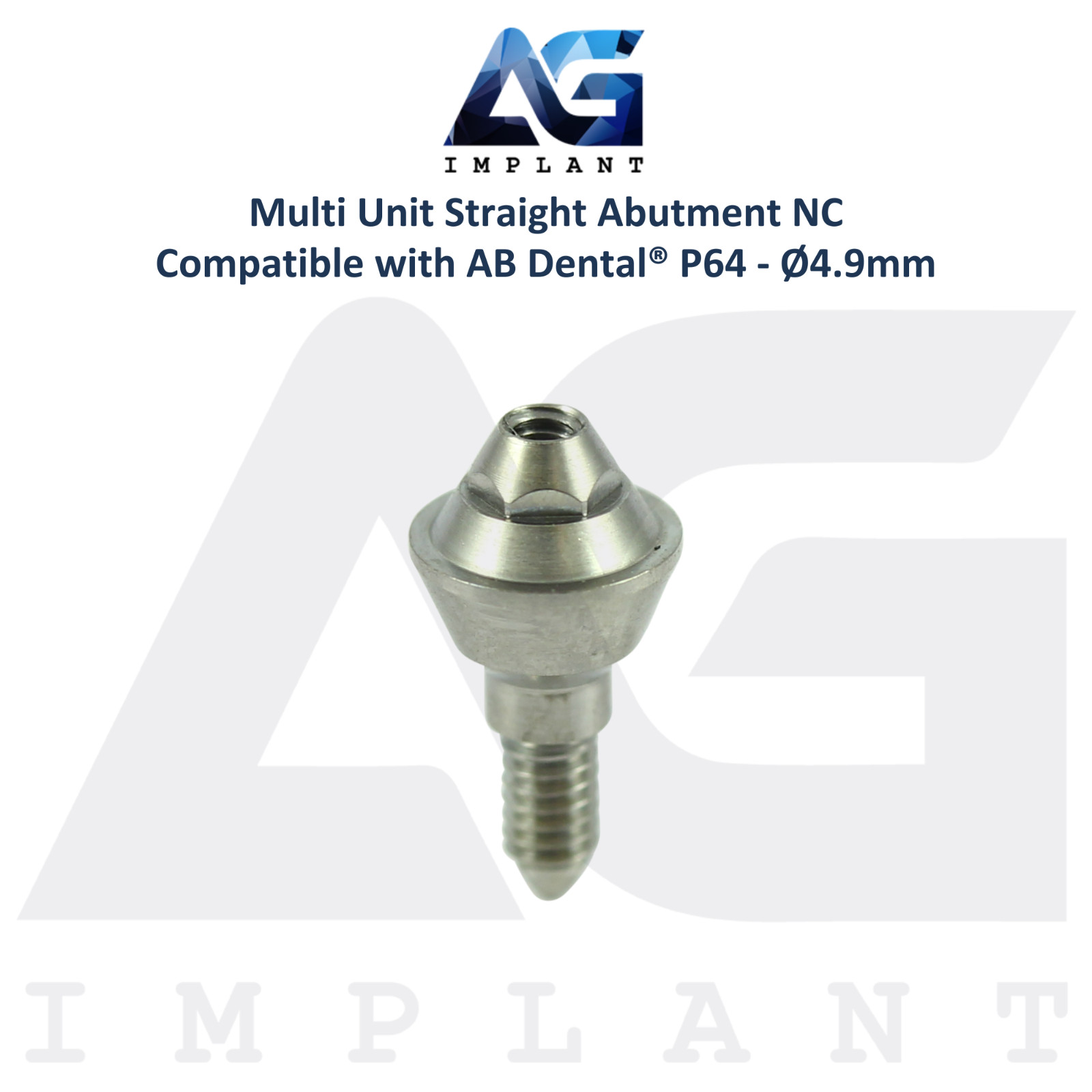 5 Straight Multi Unit Titanium Prosthetic P64 AB Dental® Compatible Ø4.9mm