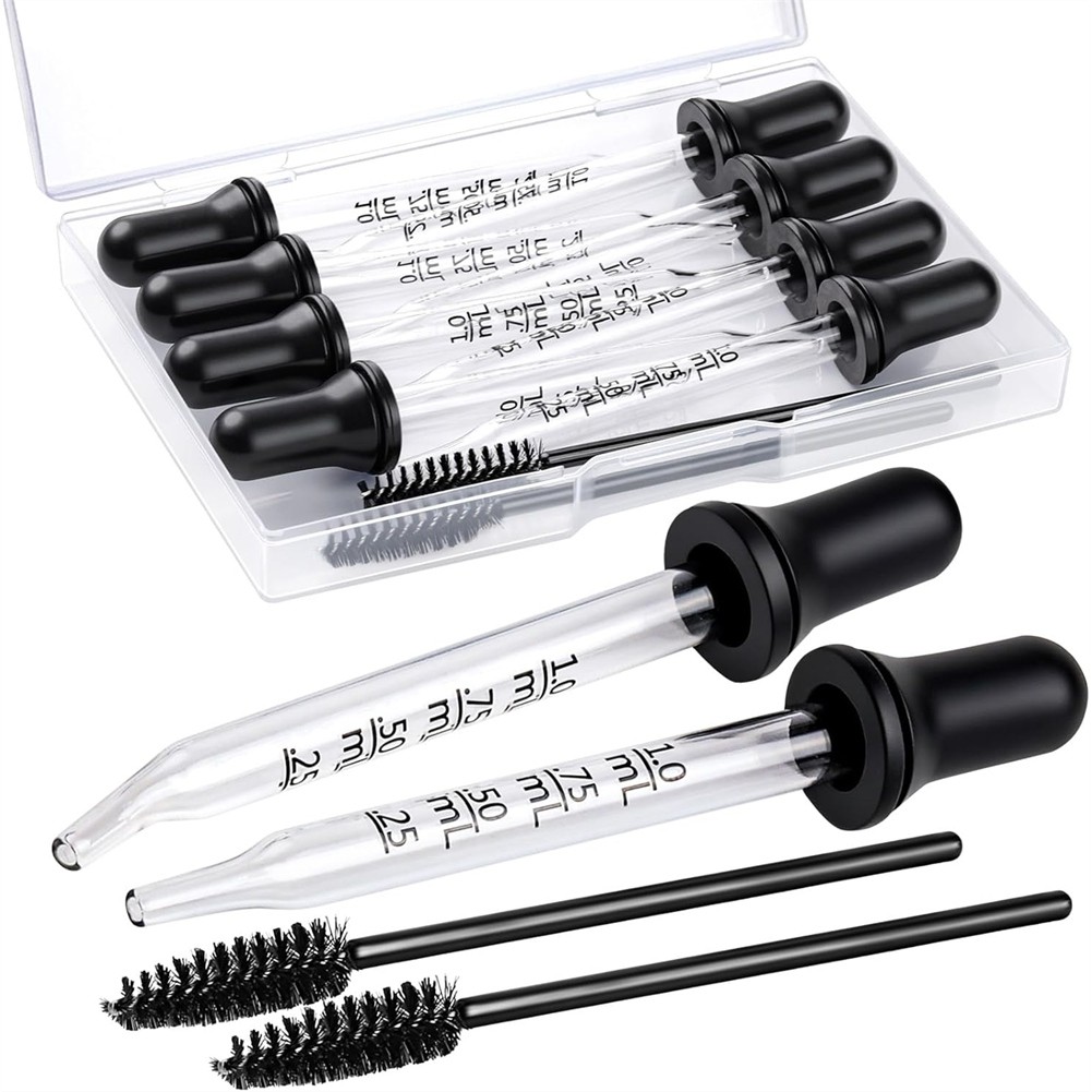 Glass Pipettes Set Droppers for Oils Eye Droppers with Bent & Straight Tips W1Q2