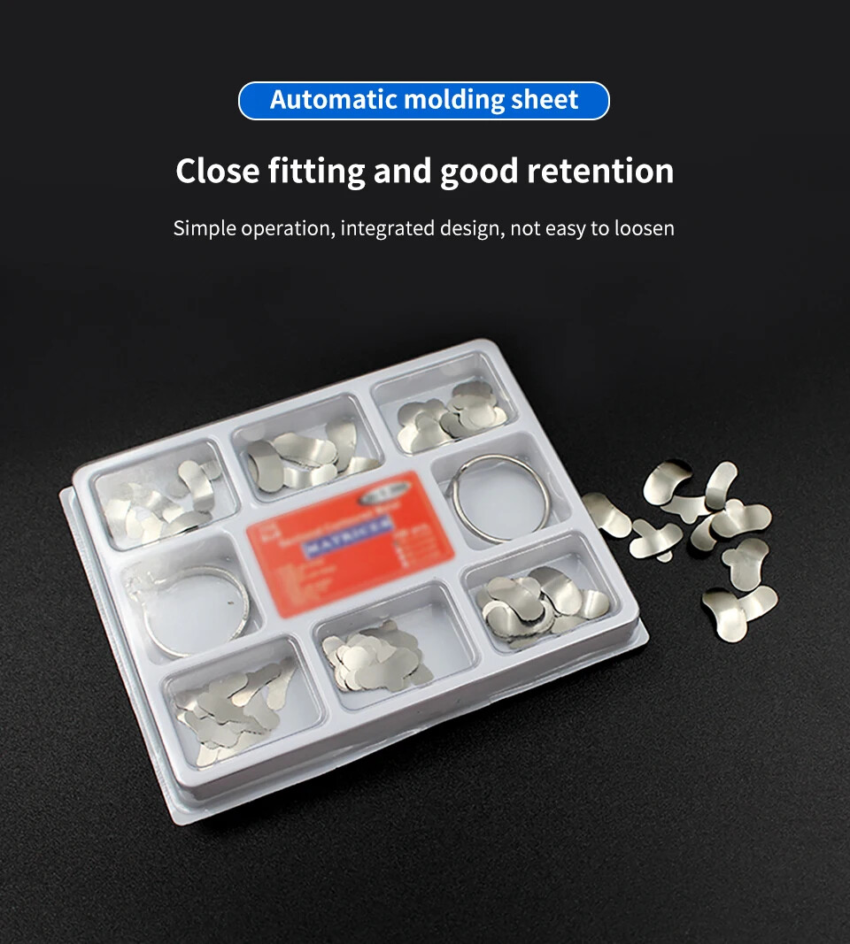 100pcs TOR VM Dental Matrix Bands Sectional Contoured Matrices Wedges No1.398 US