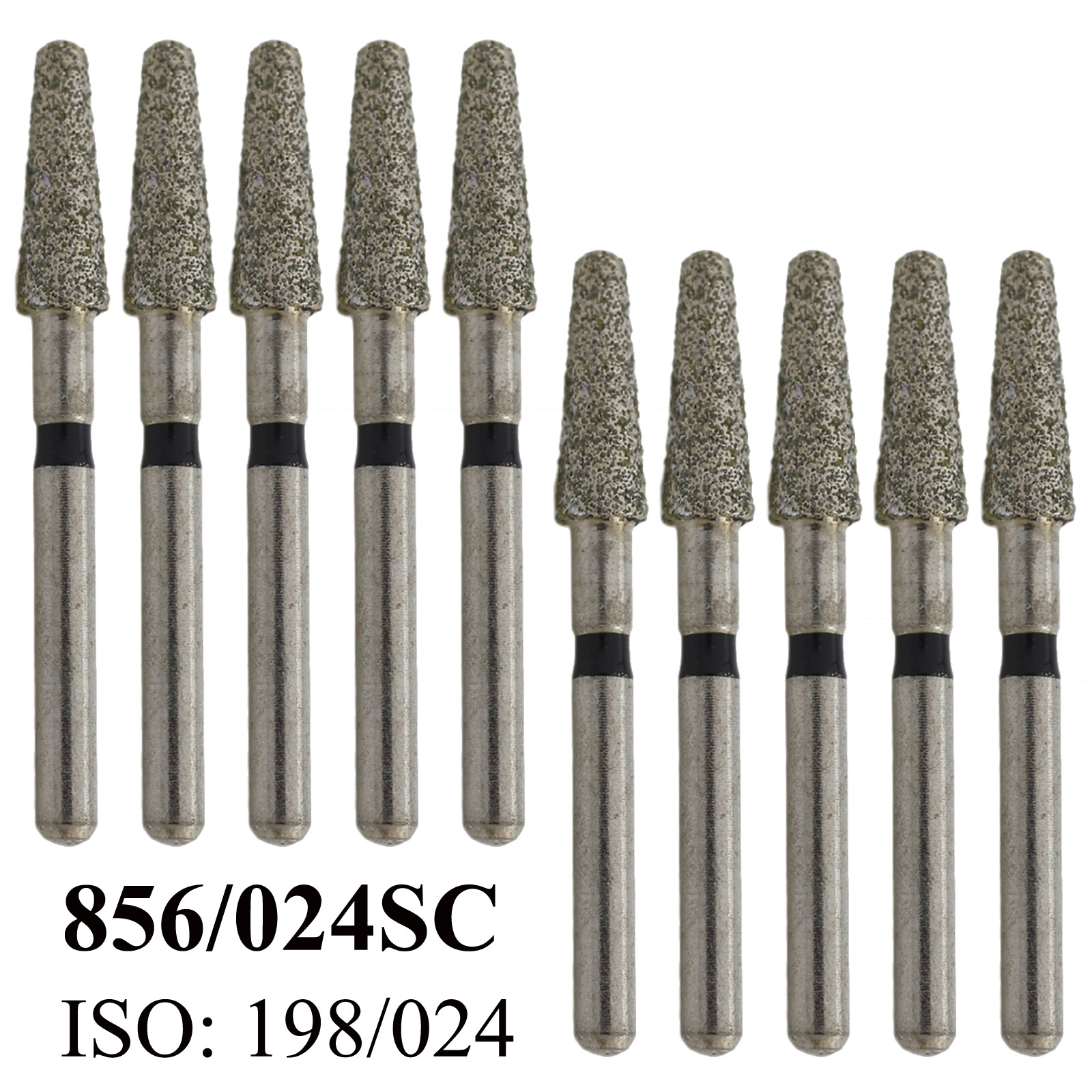 Dental Diamond Burs FG Round End Taper 856/024 Super Coarse Bur High Speed Black