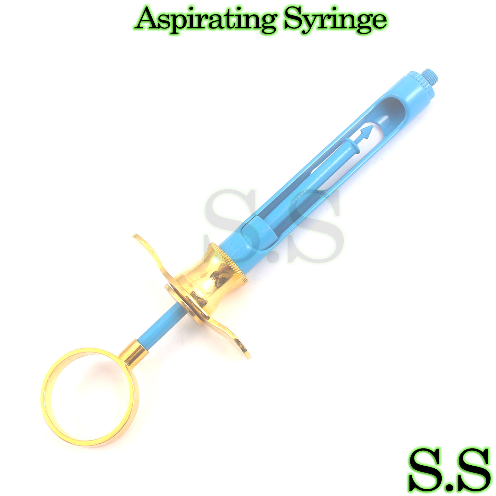 Aspirating Syringe CW Type 1.8mL Blue and gold plated Dental Insturments