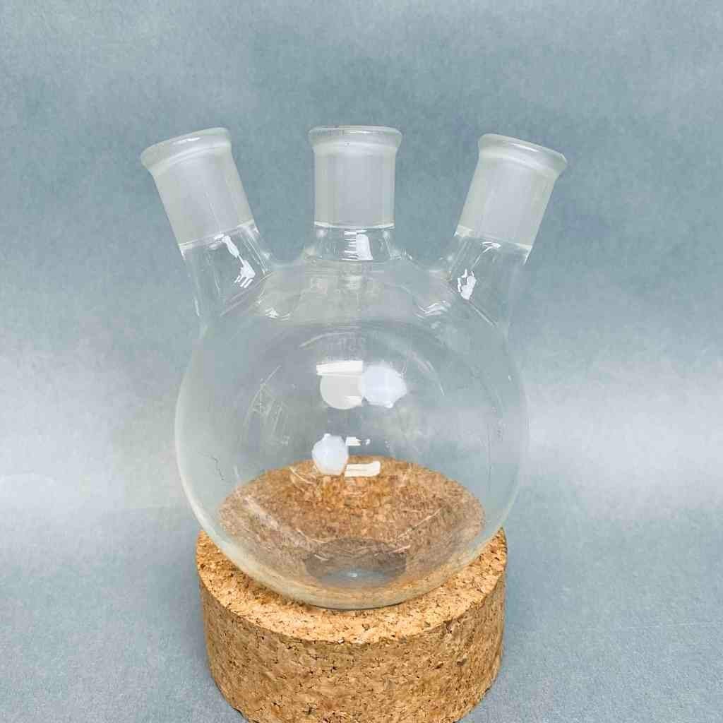 Kimble Kontes Angled 250 ml 3 Neck Round Bottom Flask 14/20 Joints