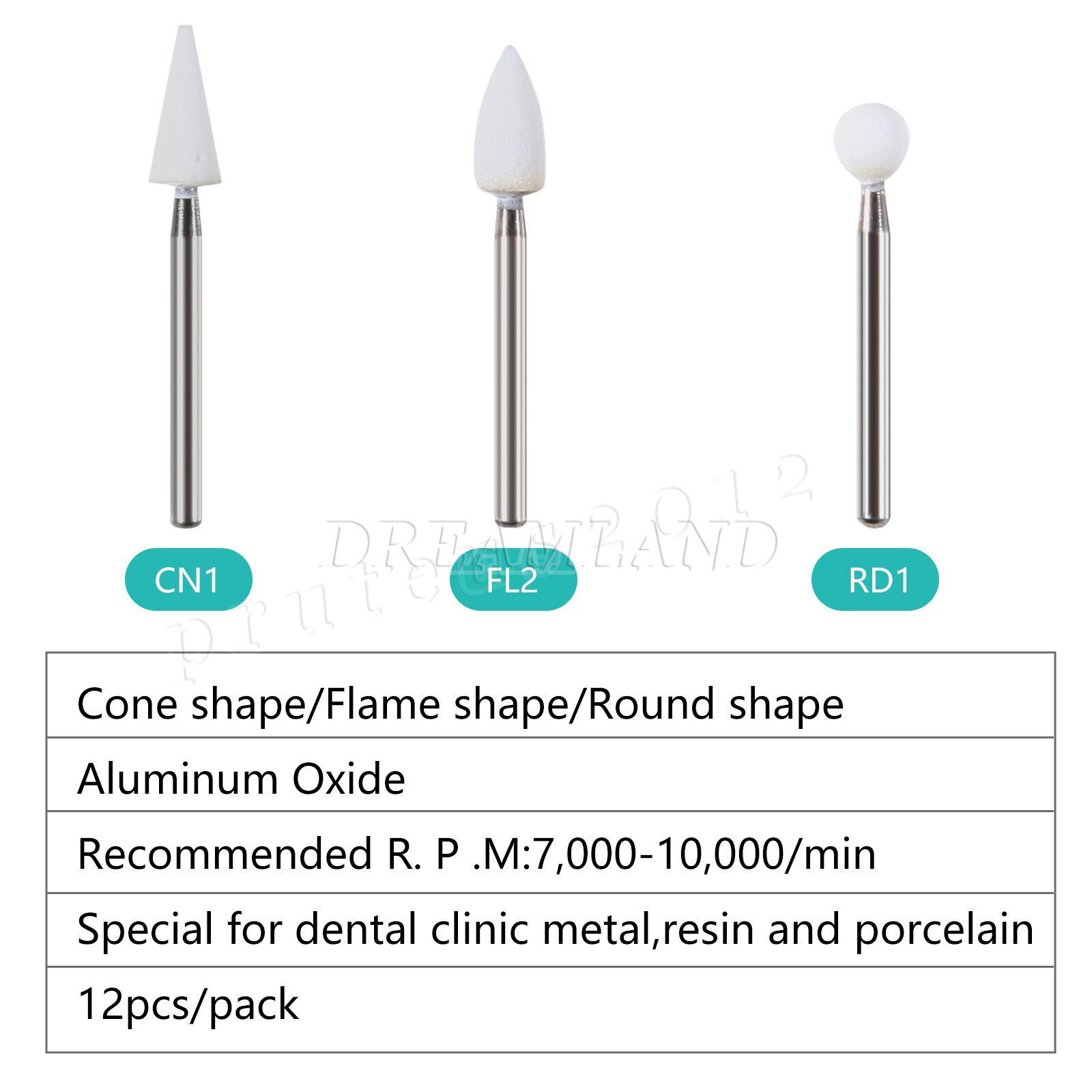 Dental Polishing Stone Flame Cone Shape FG Burs Drills Arkansas Stone