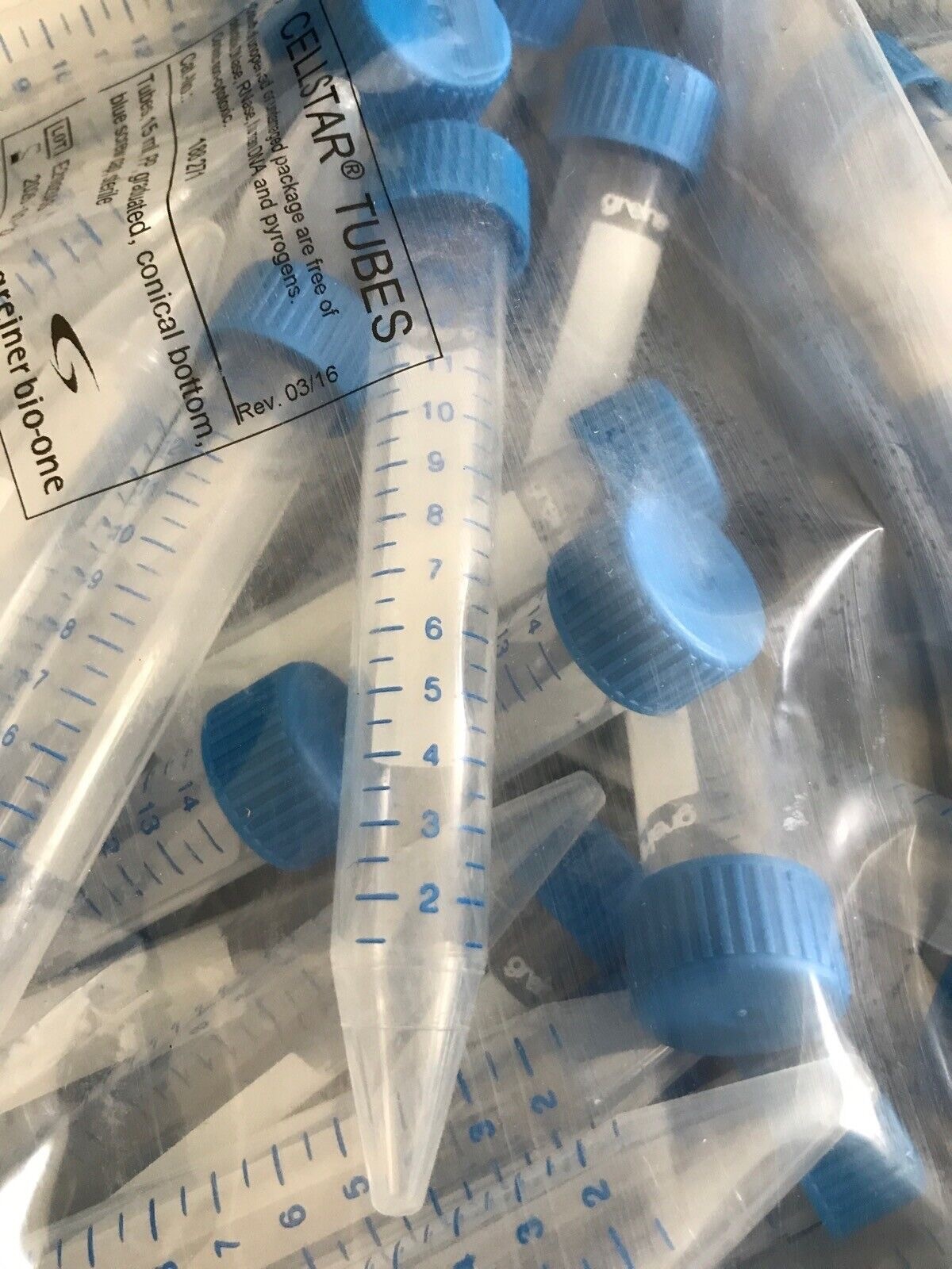 (1000/Cs) GREINER BIO-ONE 15mL PP Graduated Centrifuge Tubes Conical Bottom