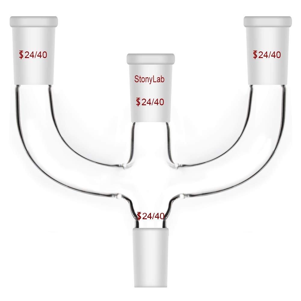4 Way Claisen Distillation Adapter 24/40 Joints Connecting Lab Supply Tube
