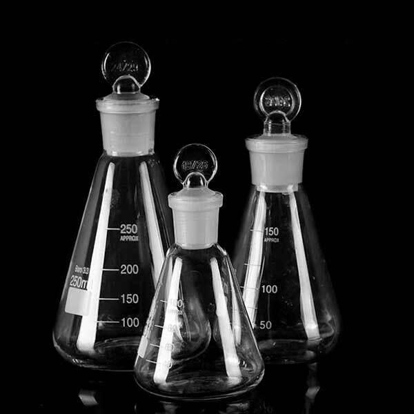 10ml-1000ml Conical Erlenmeyer Iodimetric Flask with stopper Chemistry Glassware