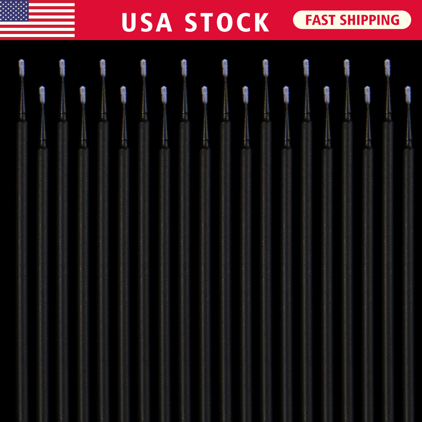 100Pcs Dental Disposable Micro Brush Tooth Applicator Tips Sticks 1.2mm black sl