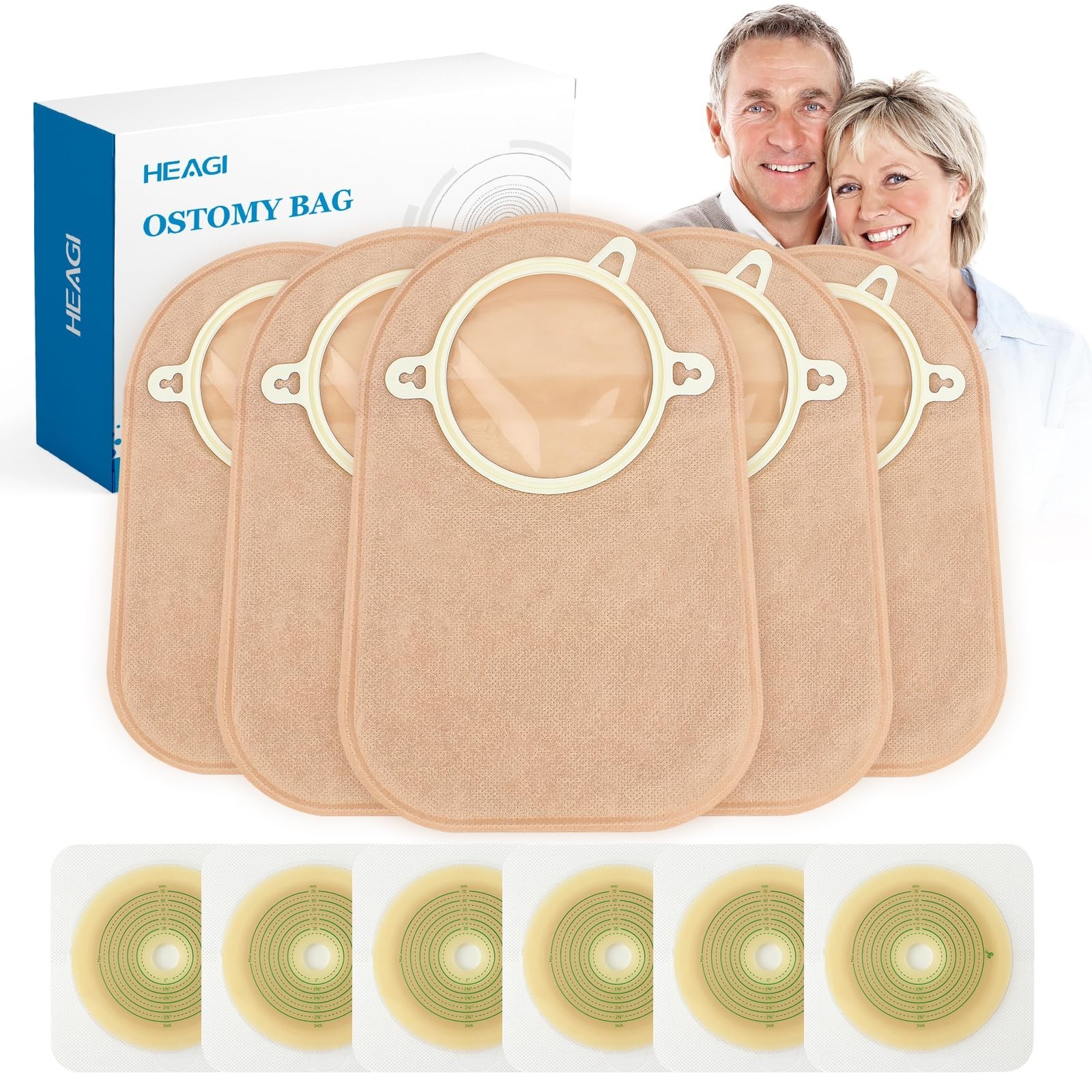 60pcs Ostomy Supplies Ostomy Bags 2 Piece Closed End, 2-Piece Disposable Colo…