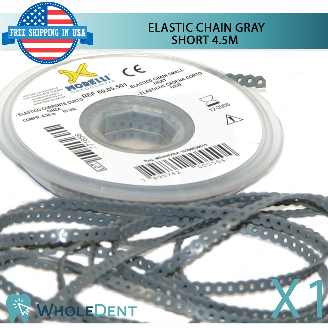 Orthodontic Dental Elastic Chain Gray Short 4.5m Power Tooth Morelli