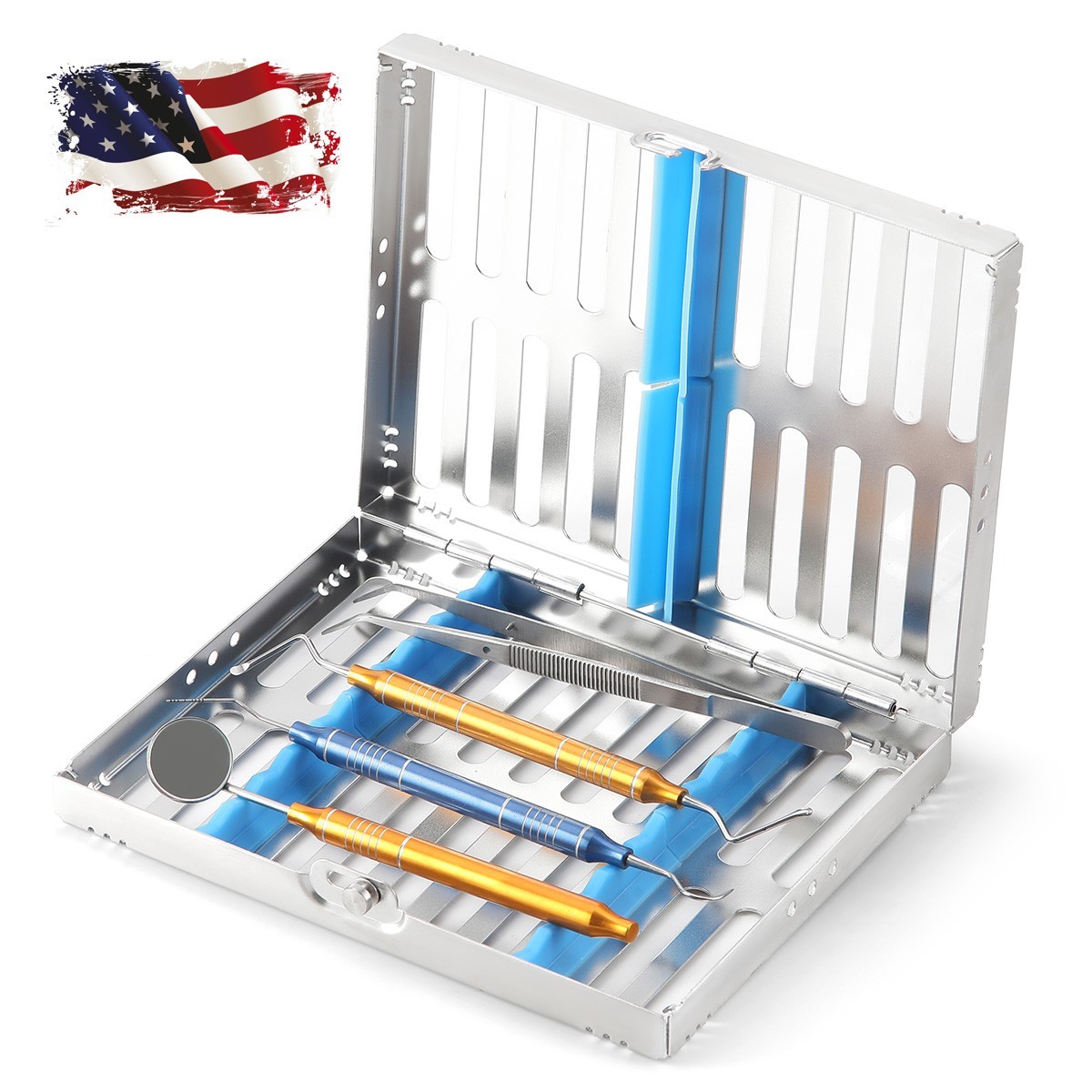 Dental Disinfection Sterilization Case Autoclavable Instrument Box 5/10/20 Grid
