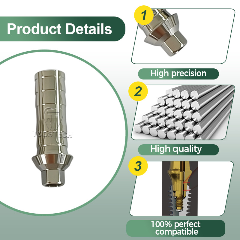 10pcs Titanium Temporary Abutment Fits to MIS Seven platform Standard D4.8mm
