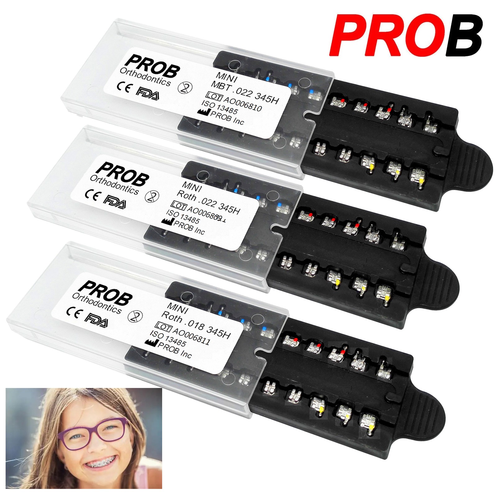 Dental Orthodontic Brackets Mini Metal Braces MINI Roth MBT 018 022 345 Hook MIM