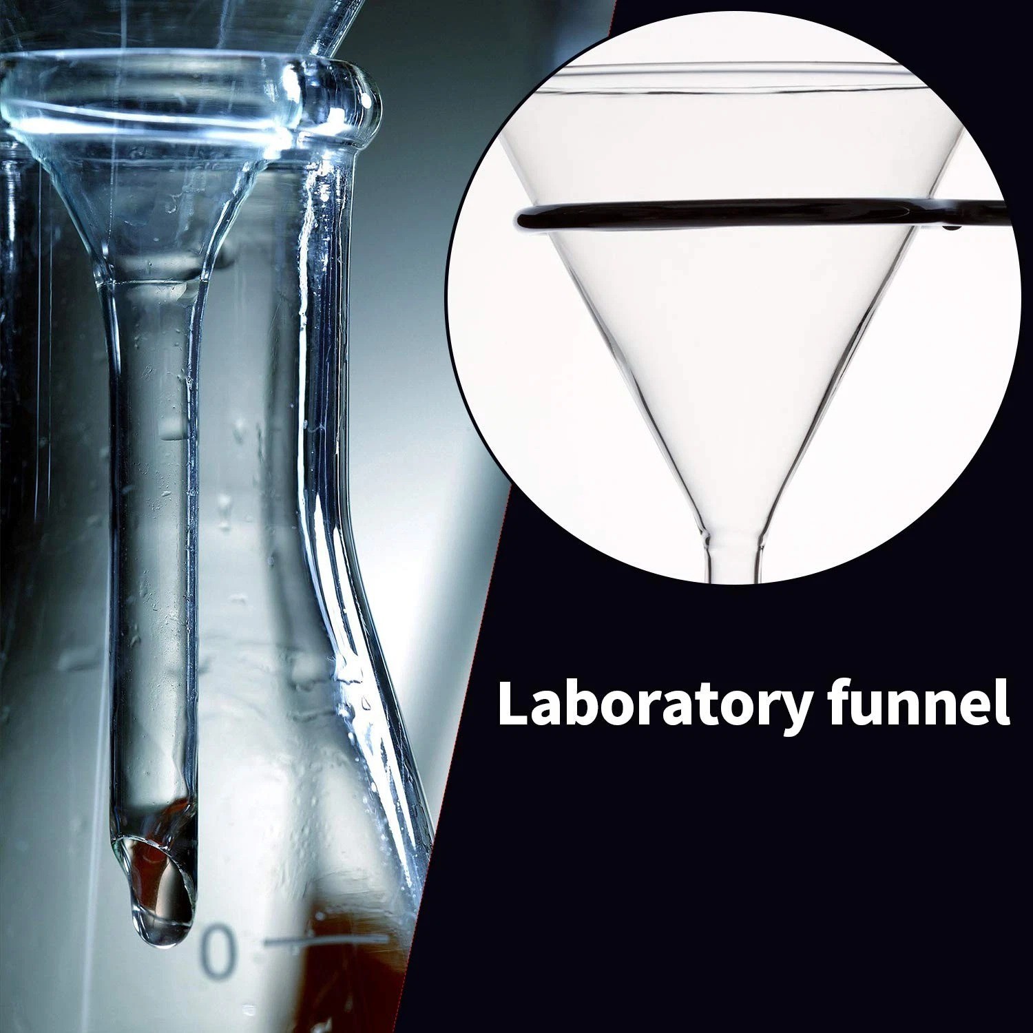 Glass Funnel Set, 4 Pcs Lab Borosilicate Glass Funnels, 100Mm (170Mm Length), 75