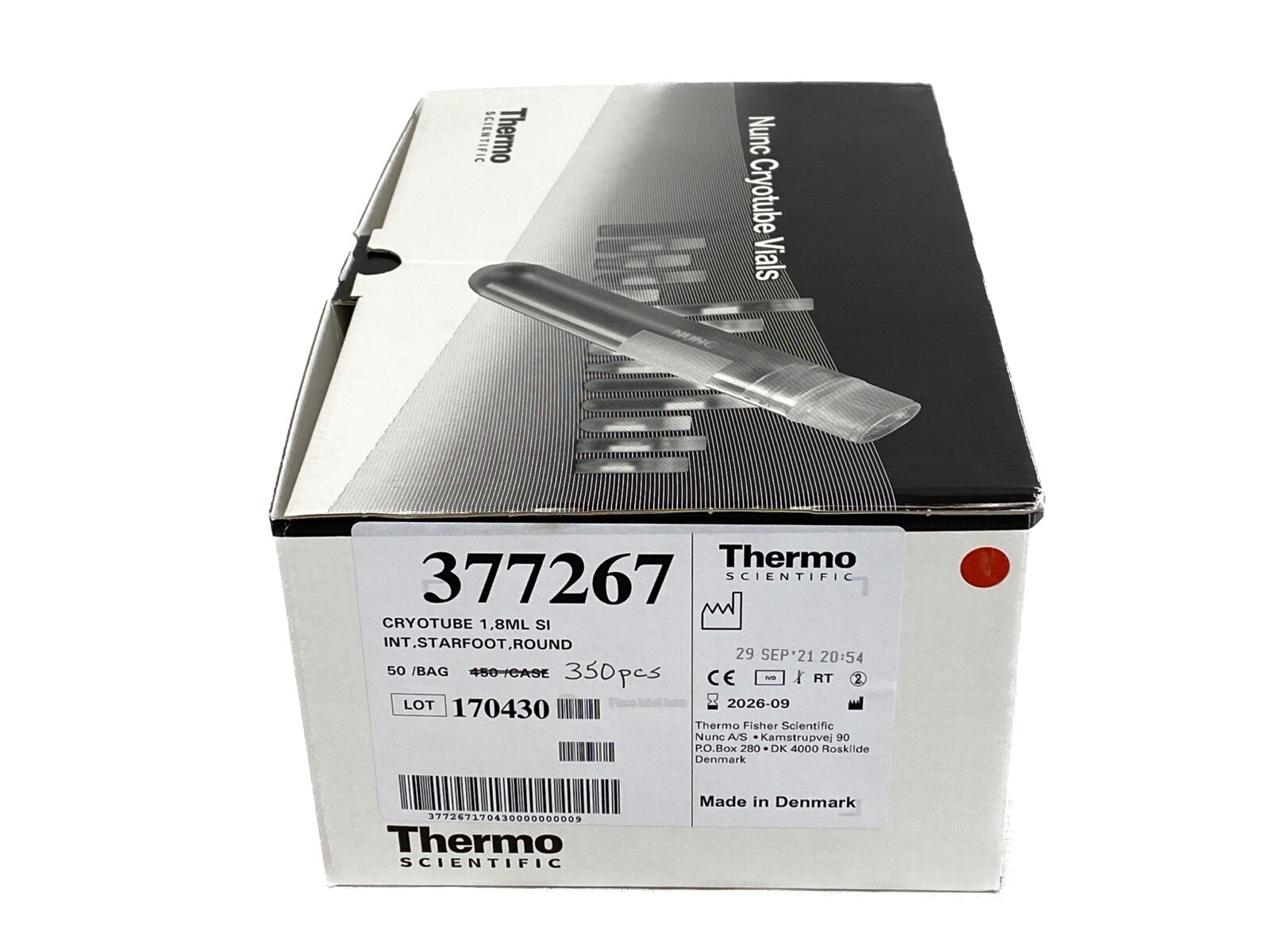 (350) THERMO NUNC 1.8mL SI PP Starfoot Cryogenic Storage Cryotubes 377267