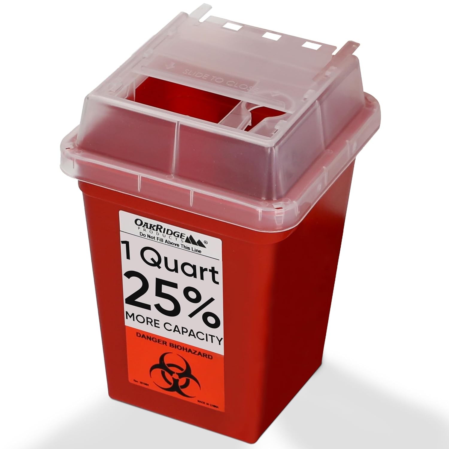 Biohazard Sharps Container 1 Quart Needle Syringe Medical Waste Disposal Home