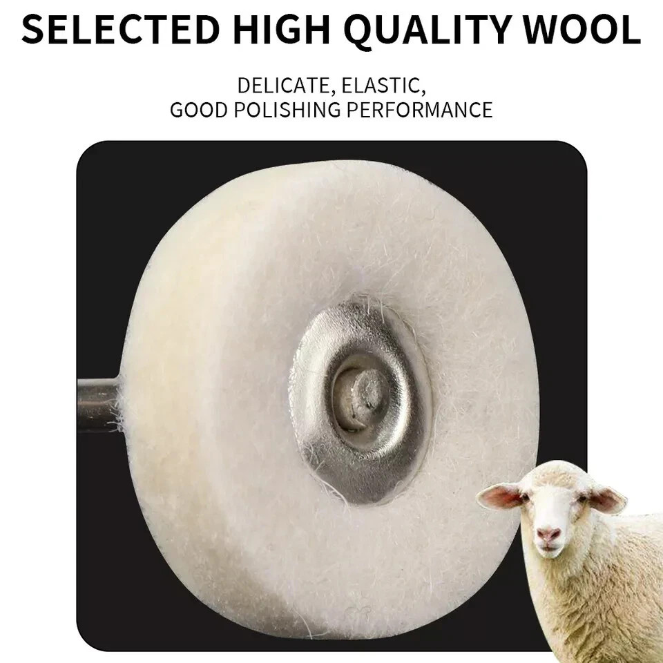 Dental Wool Felt Buffing Polishing Grinding Wheels Rotary Pads HP Shank 2.35mm