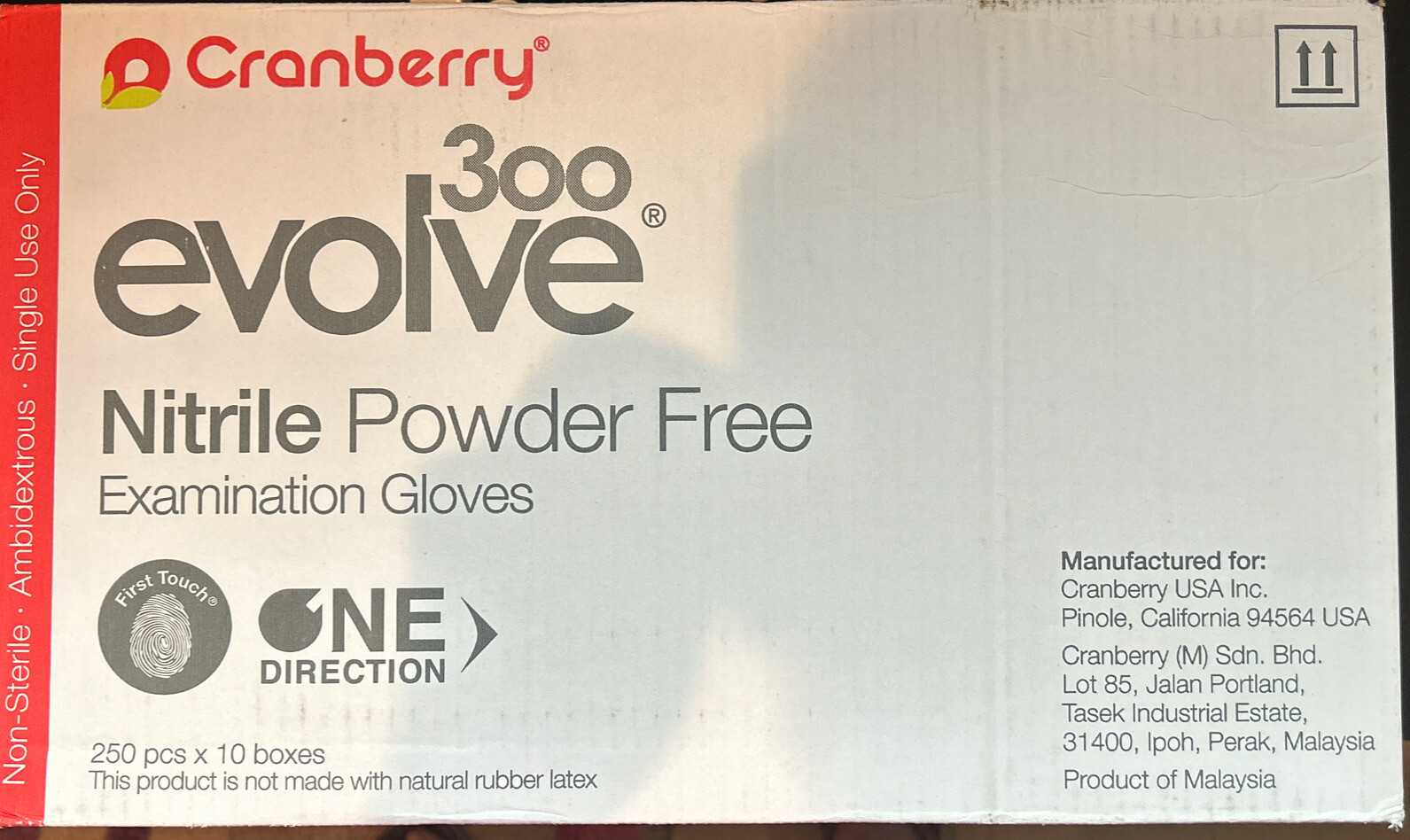 Cranberry Evolve300 Powder Free Nitrile Exam Gloves. Extra Large. 1 Case Of 10bx