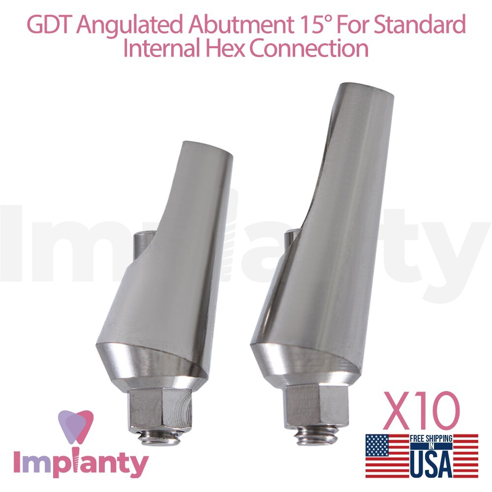 10x Dental Angulated Prosthetic 15° For Standard Int Hex 2.42mm Dentistry