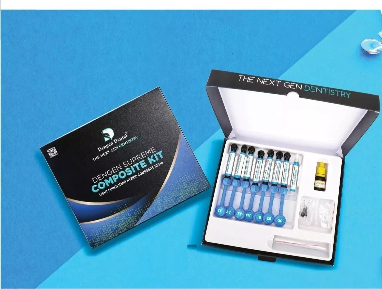 DENGEN Universal Light Cured Nano Hybrid Dental 7 Composite Kit Dental