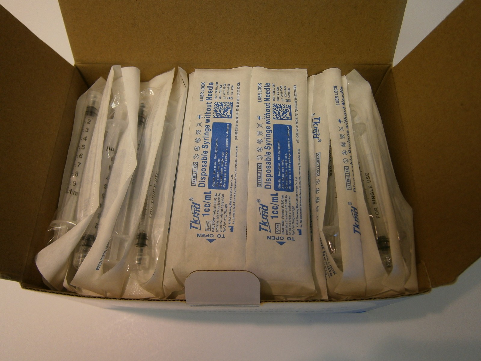 1ml/1cc Sterile Syringe (NO Needles), Luer Lock – Qty 100