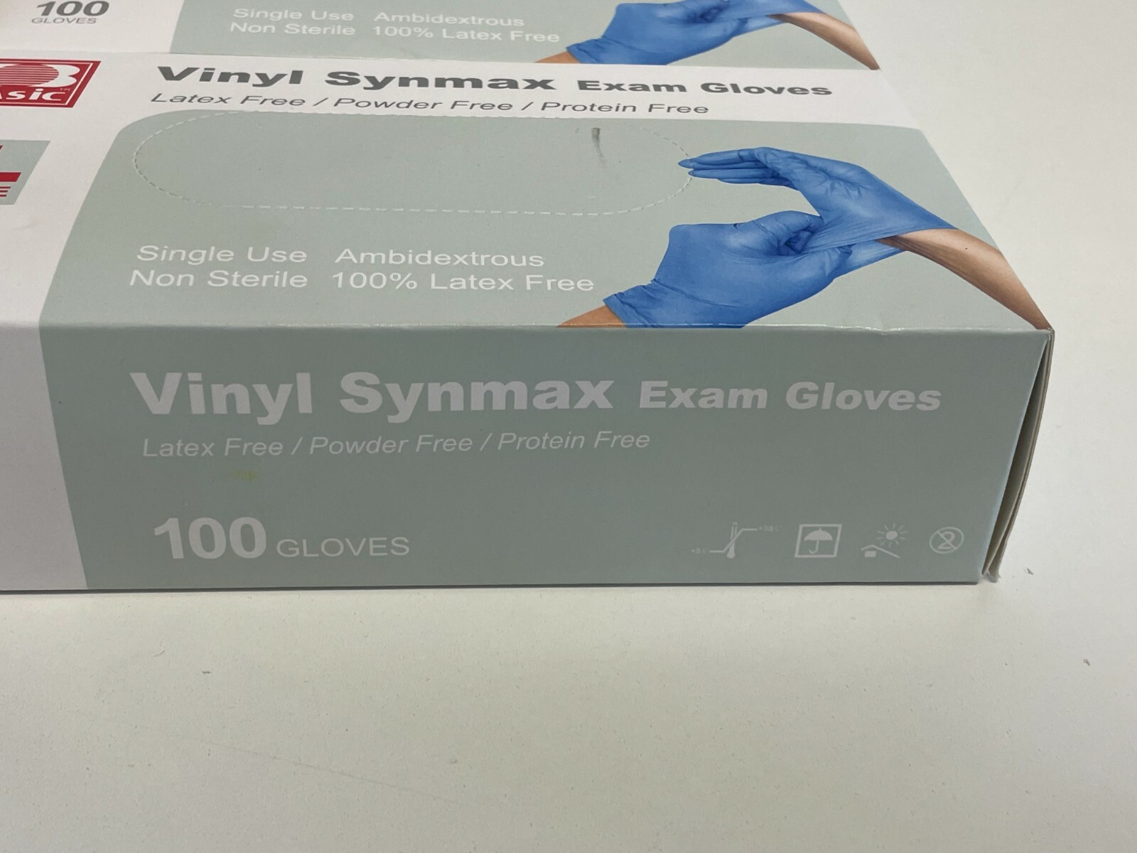 N3: 4 Boxes – 100 each box – Basic Vinyl Synmax Exam Gloves XL BMPF3004