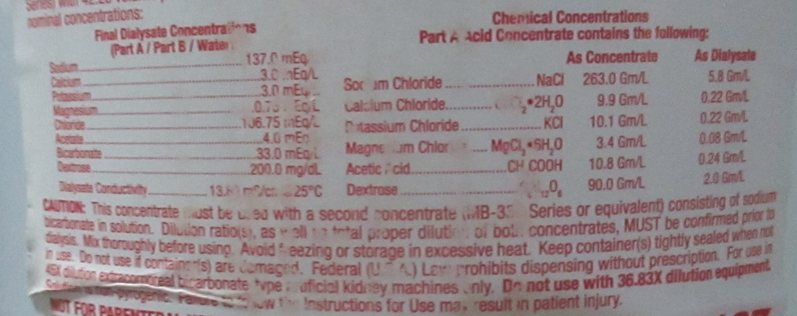 Medivators Centrisol Acid Concentrate Ca3.0 K3.0 Pt A SB-127 1G 3.78L 67750-122