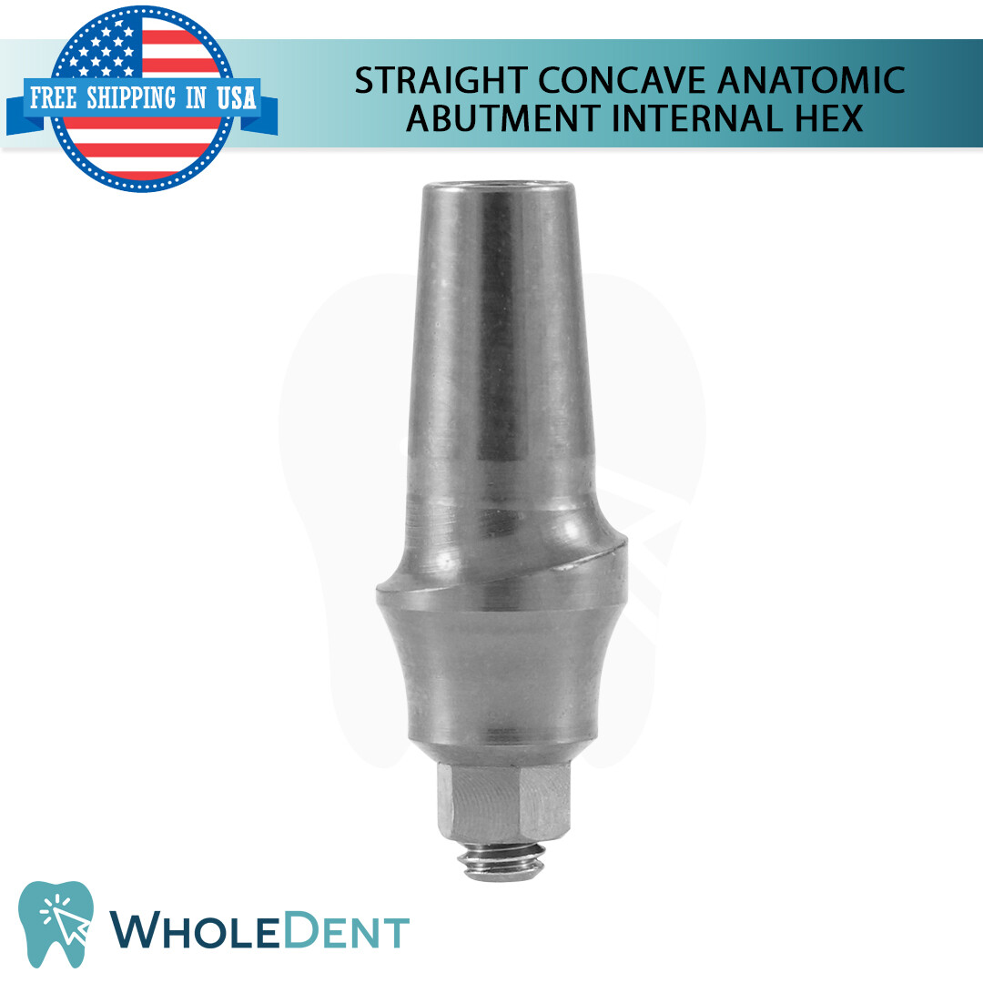1x Straight Anatomic Concave Abutment Int Hex 2.42mm Dental Instrument Tool