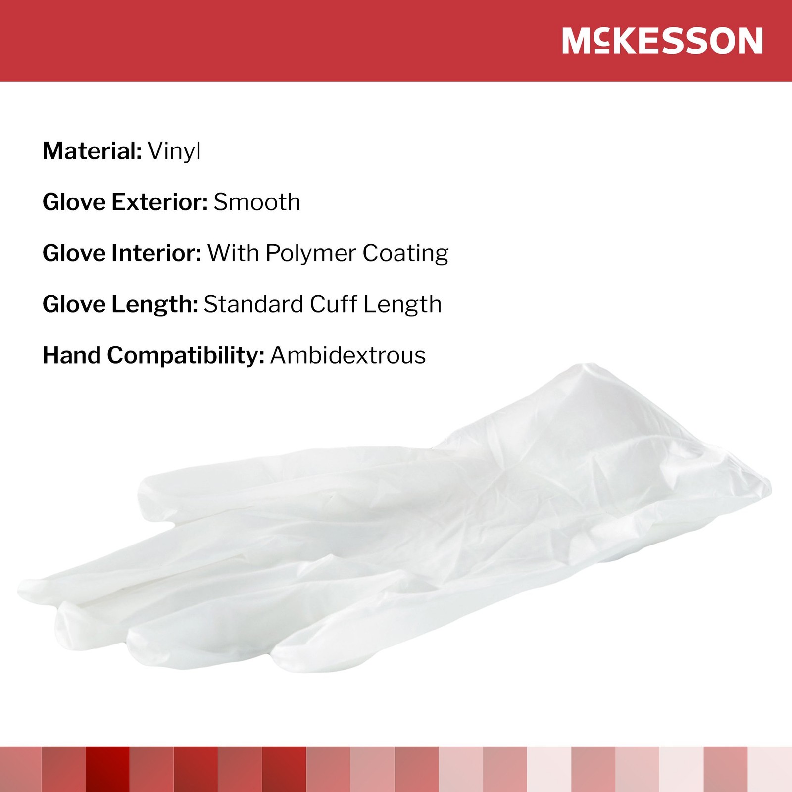 McKesson Confiderm Vinyl Exam Glove Standard Cuff Length X-LARGE 1000 per Case