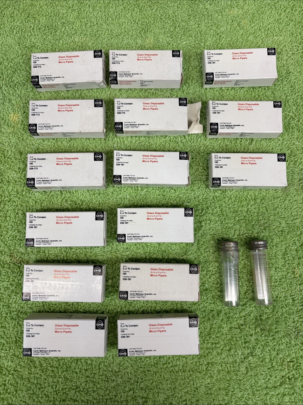 Micro Capillary Pipets 325-181 Glass Disposable 2uL 1000 Count ? & 200 + 326-173