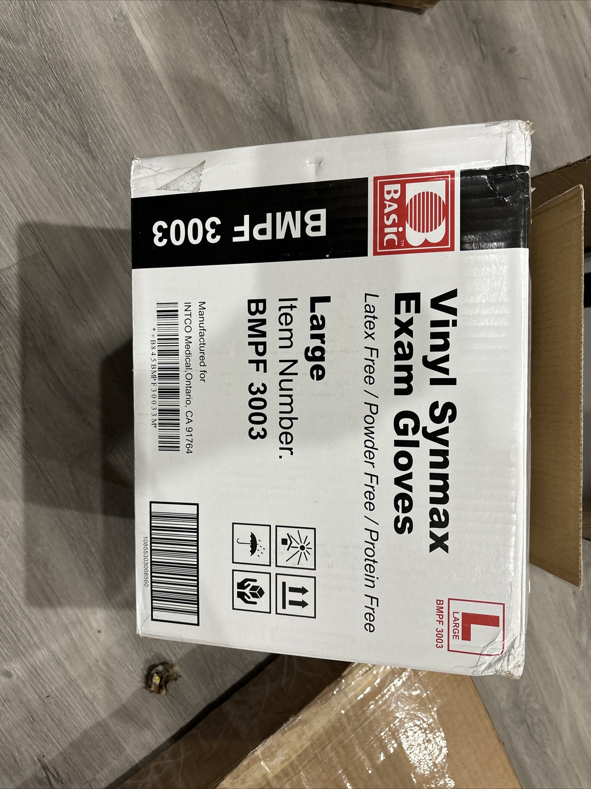 10 Boxes of 100 – Synmax Vinyl Exam Gloves Large BMPF 3003