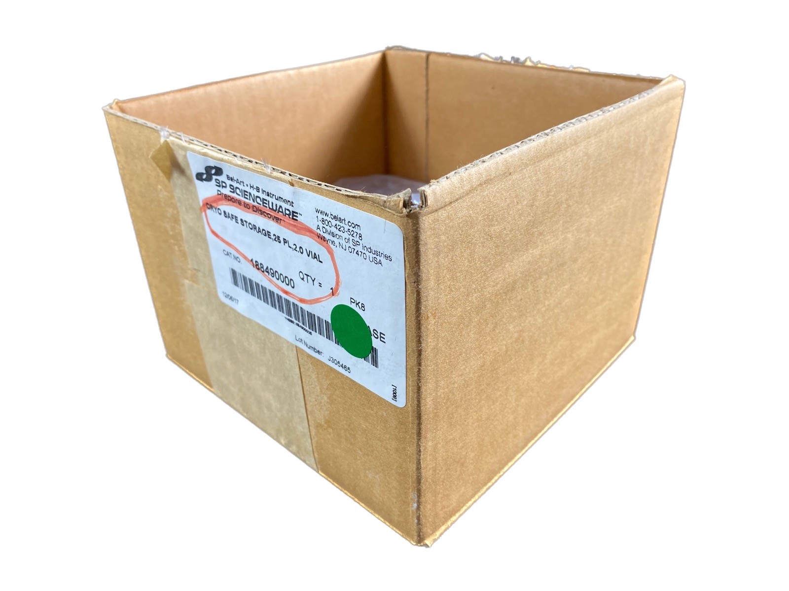 BEL-ART Cryo-Safe 25Pl 2.0 Vial Cryogenic Vial Storage Box 188490000 (4/Pk)