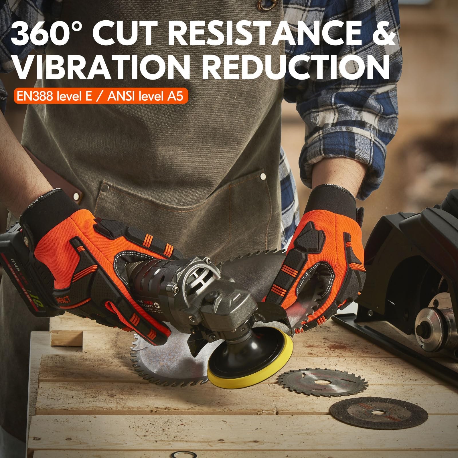 Vgo… Cut Resistant Work Gloves For Men – Ansi Level 5 Cut Resistant Mechanics