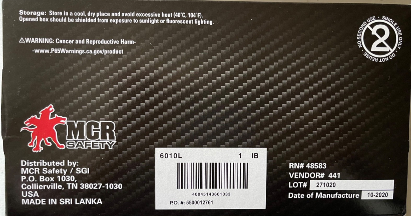 MCR Safety 6010 NitriShield Disposable Industrial Grade Nitrile Gloves 4 mil 100
