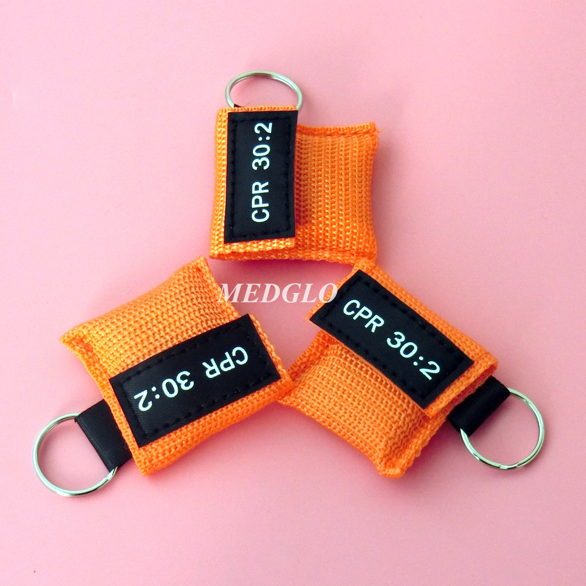 6pcs First Aid CPR Barrier TRANSPARENT Face Sheild CPR 30:2 WITH KEYCHAIN POUCH