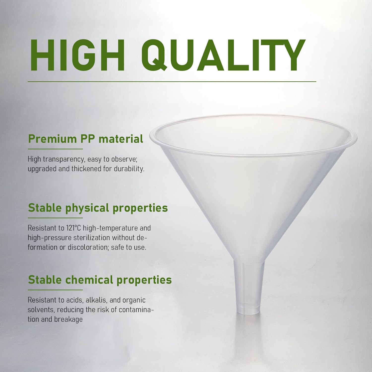 Plastic Funnel, 150mm Polypropylene Powder Funnel for Laboratory and Daily Di…