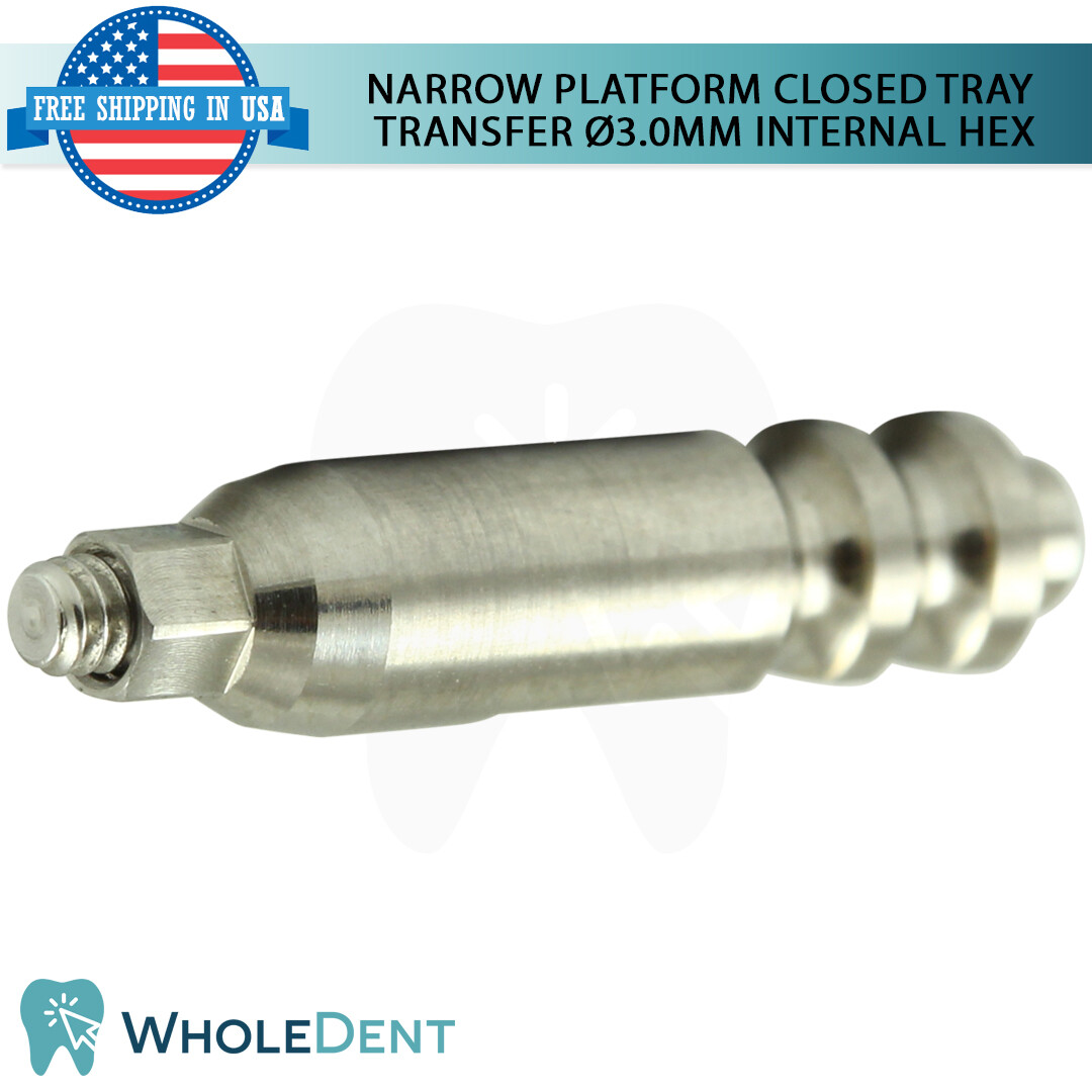 5x Narrow Platform Close Tray Transfer Coping Titanium Dental Internal Hex 2.0mm