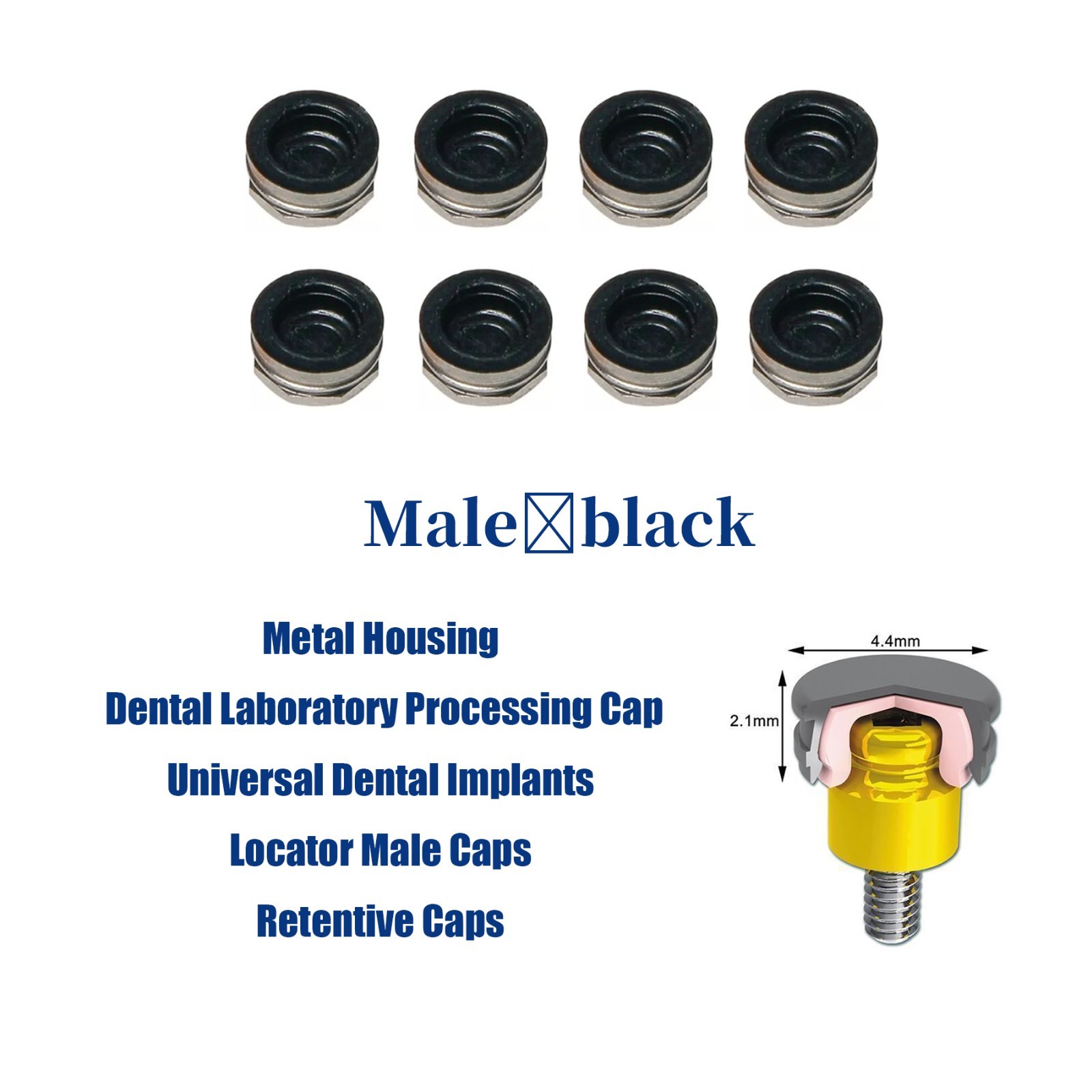 Replacement Metal Housing & Lab Processing Cap Inserts Assembly Fit Zest Locator