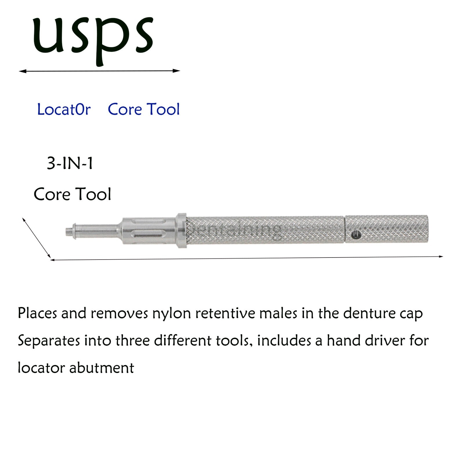 US Locat0r Core Tool Overdenture Abutment Replace Retention Cap 2.4Lbs(4Pcs) Kit