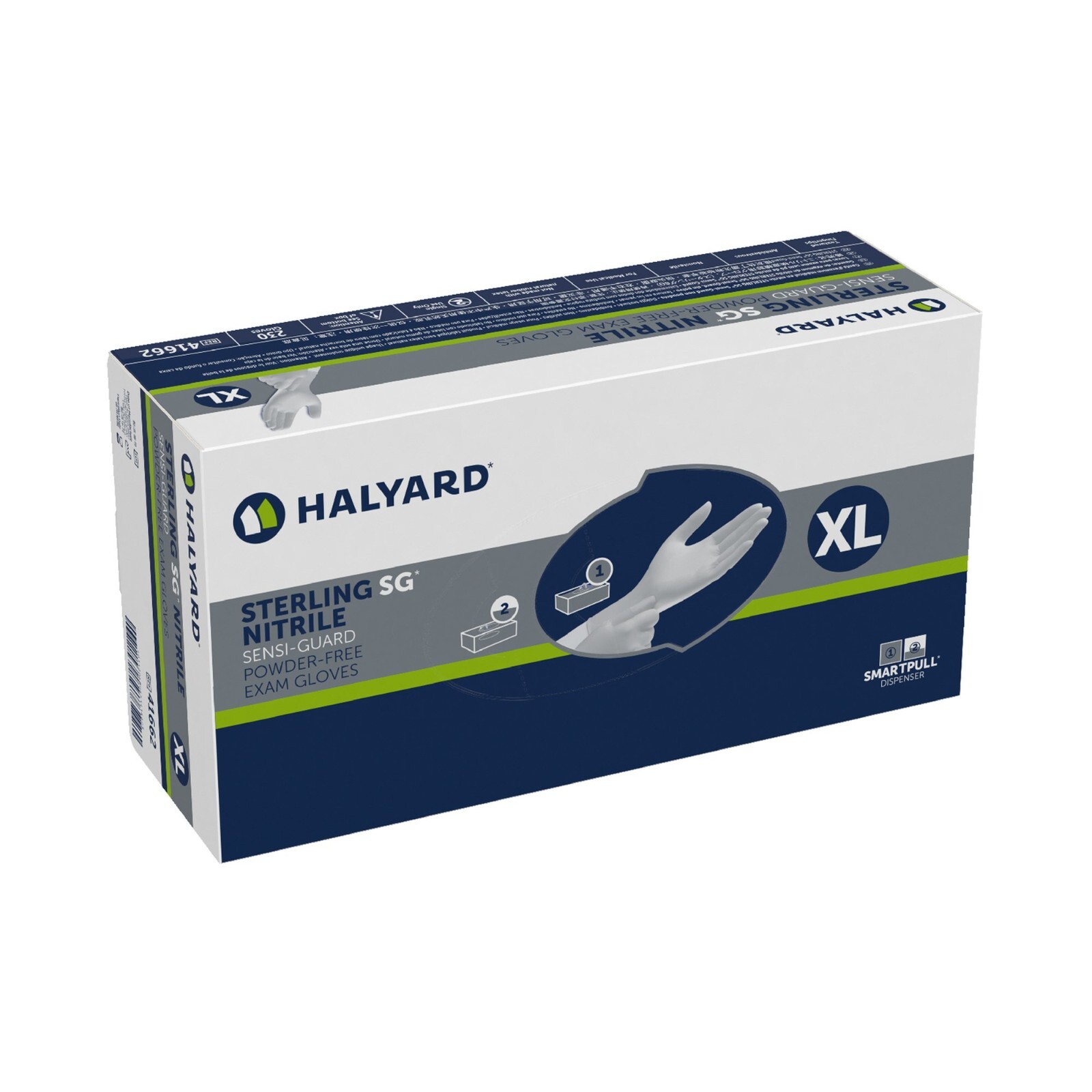 *230-Gloves* Halyard Sterling SG Sensi-Guard PF Nitrile Medical X-Large 41662