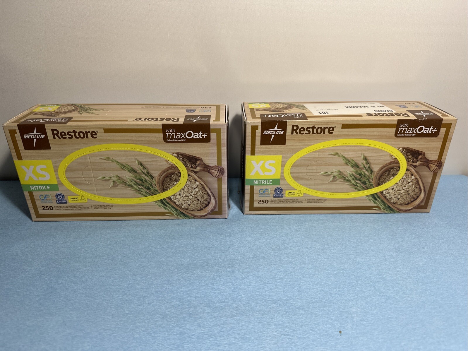 Medline Restore sense 250 with max oat + powder free nitrile gloves Lot Of 2
