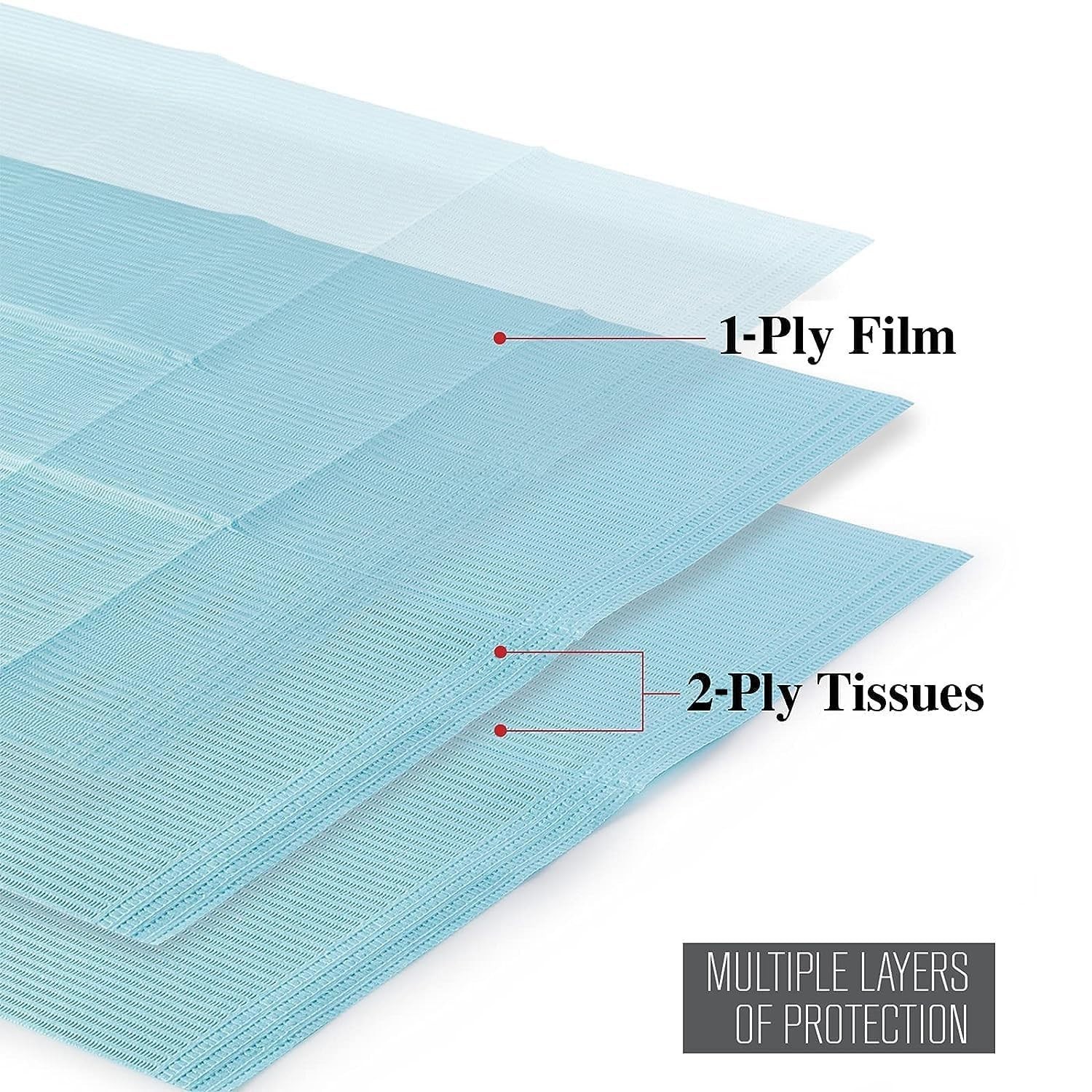 125 Pack Dental Bibs 3-Ply Disposable Dental Bibs 13″ x 18″ Patient Bib | 2-P…