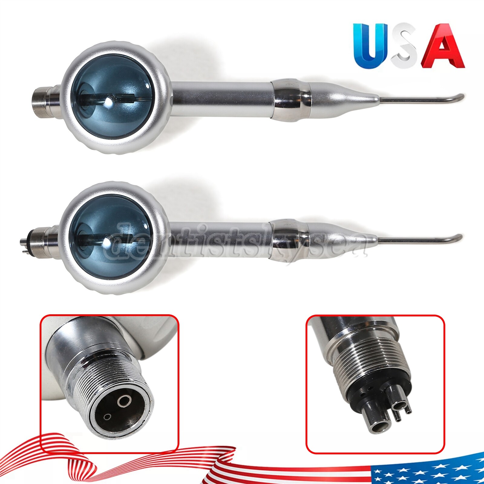 Dental Polisher Air flow Polishing prophy jet Handpiece teeth sand white2/4Holes