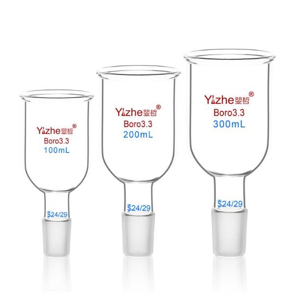 Cylindrical Glass Funnel 50ml-1000ml Borosilicate w/ PTFE Piston Glassware