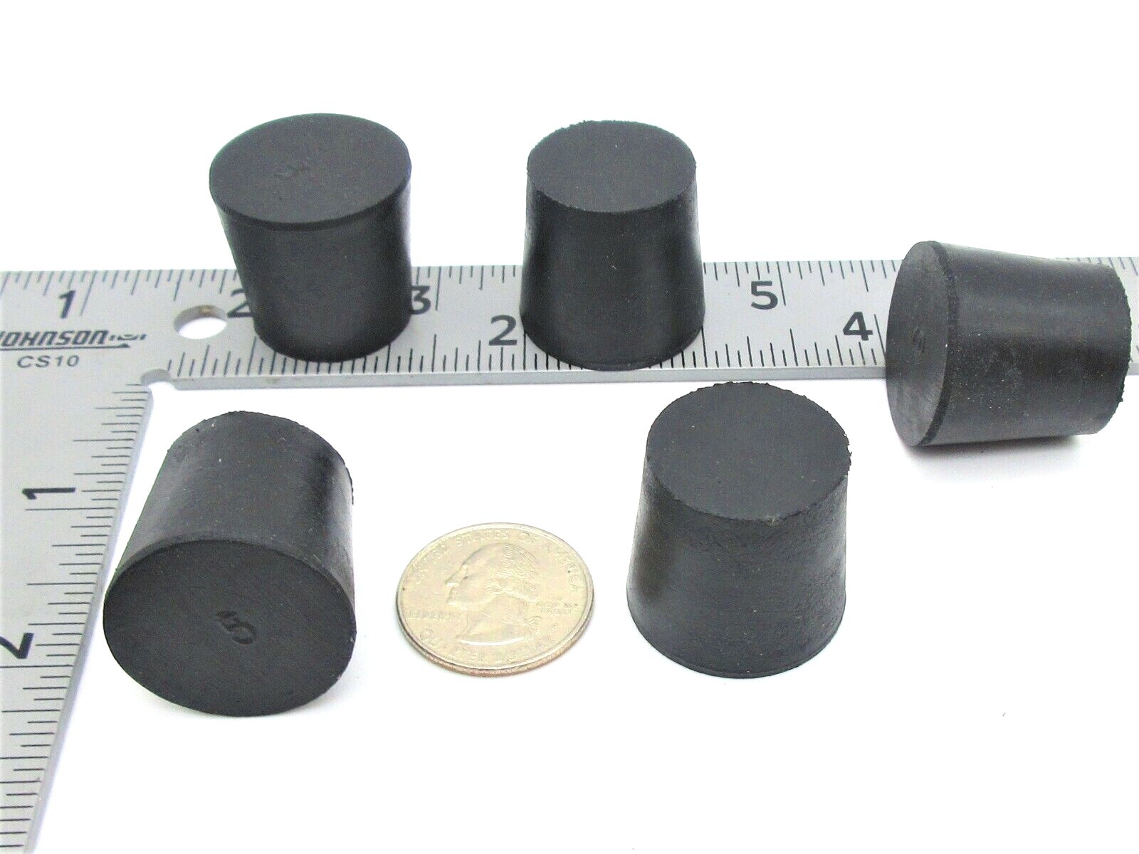 1″ Solid Black Rubber Stoppers Tapered Plug Rubber Cork Fits 1″ ID