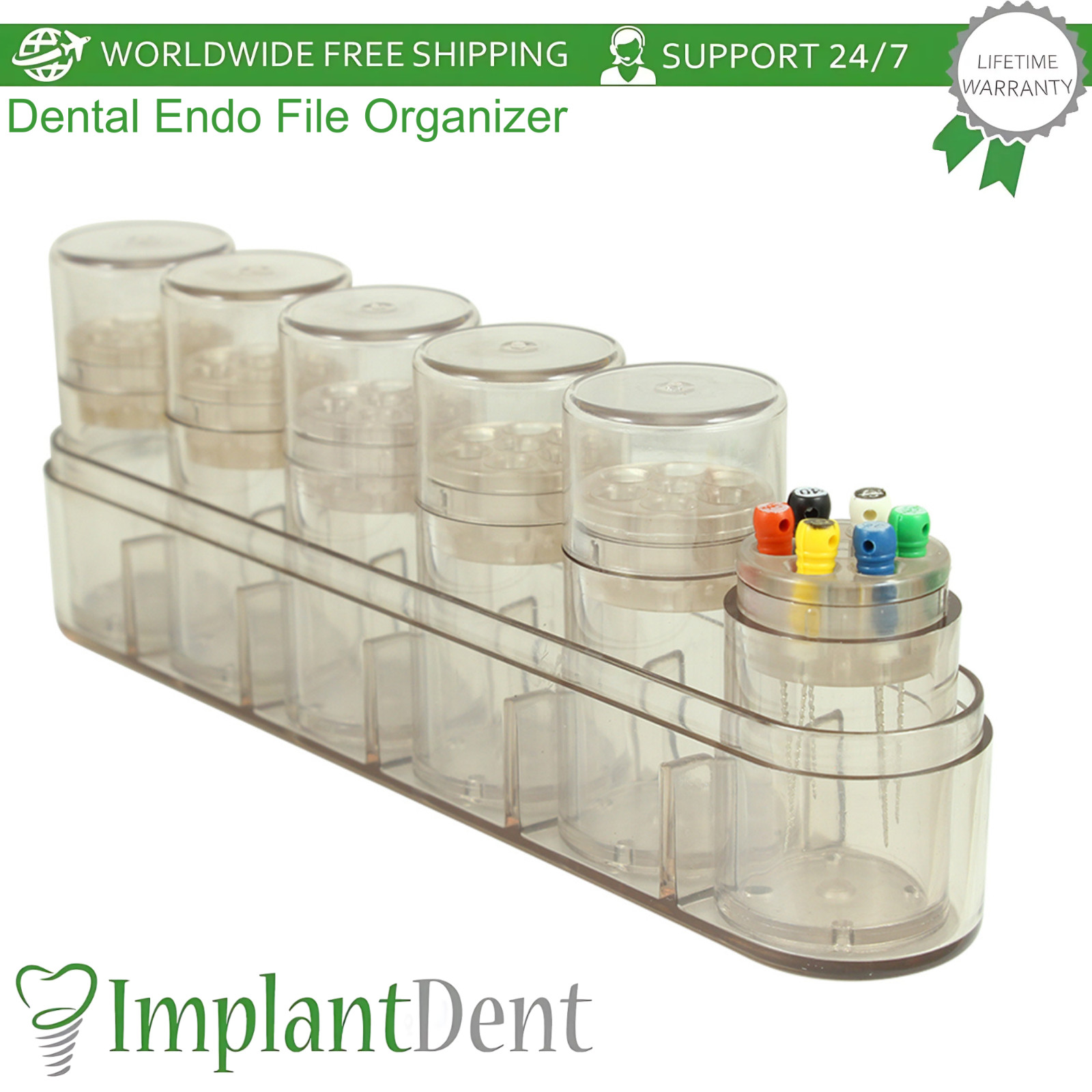 Dental Endo File Organizer Regular and NiTi Files Compatible Six Separate Tubes