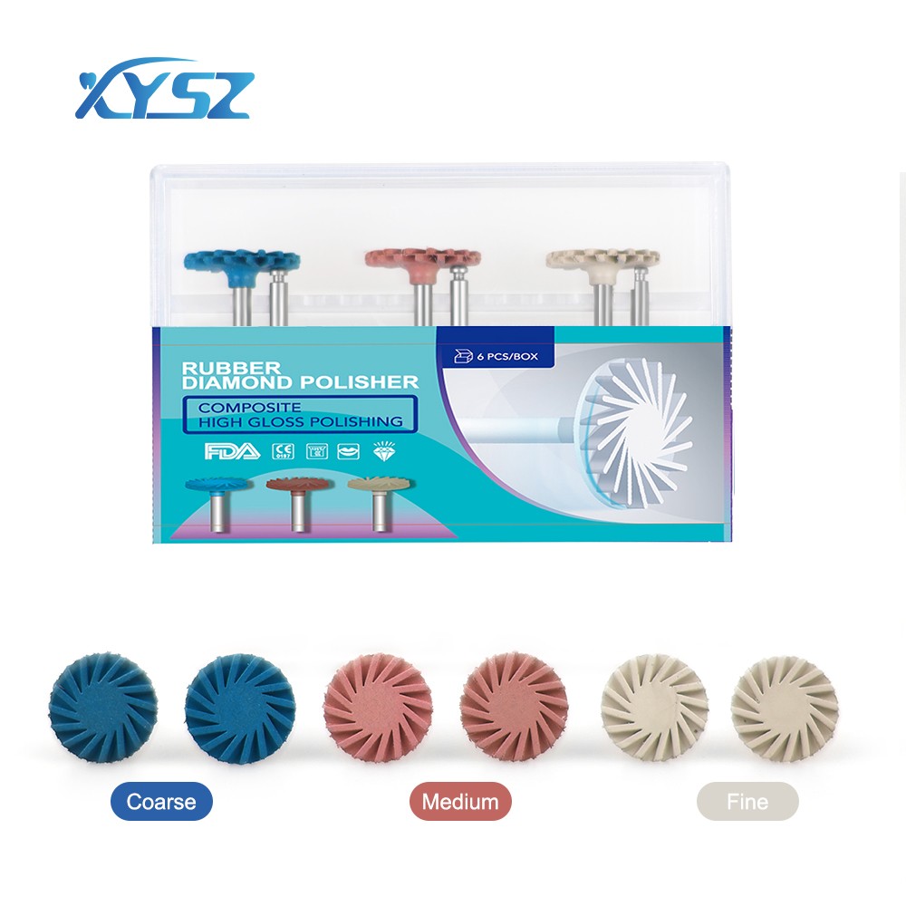 Dental Composite Polishing Kit Diamond System RA Disc 14mm Wheel Polisher 6Pcs